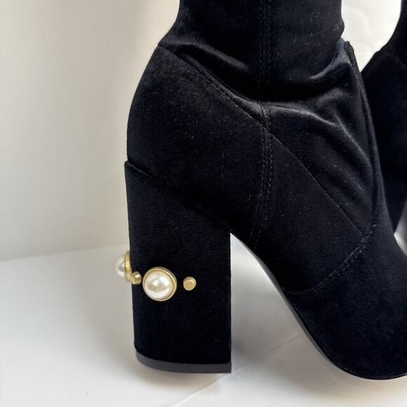 Ivanka Trump Velvet Tamir Tall Black Boots Zip size 6 NWOB - Picture 5 of 12